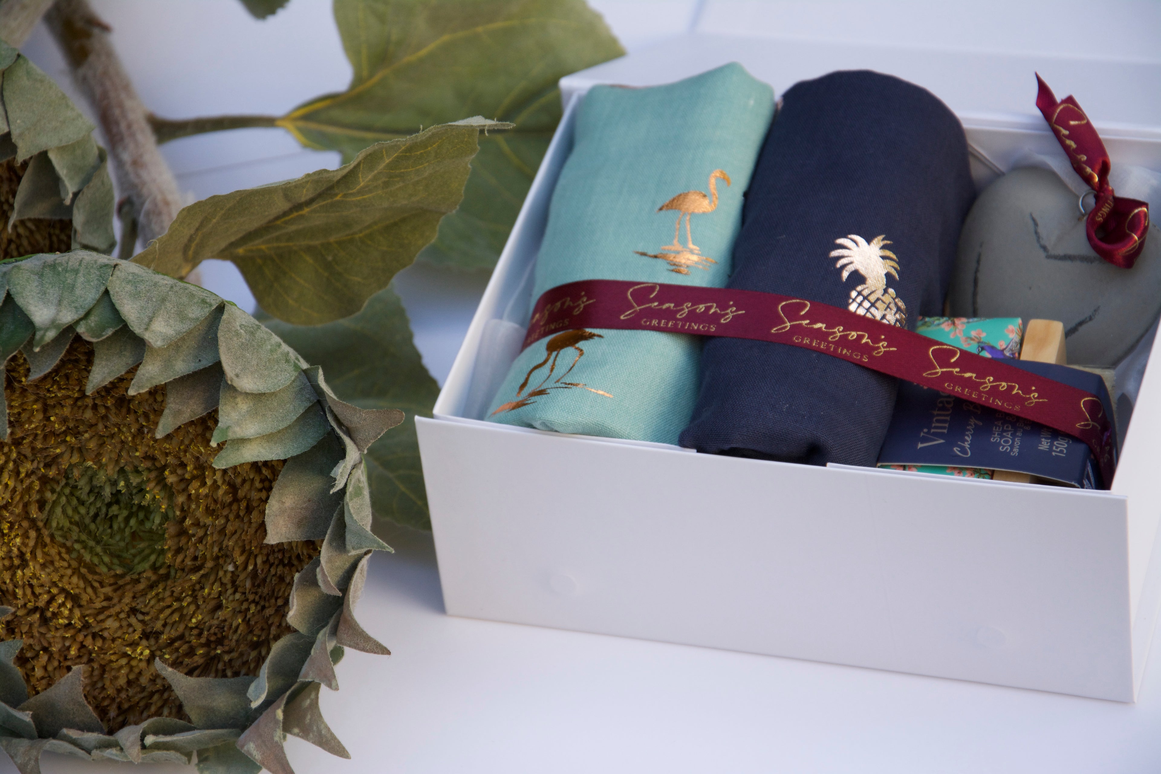 Flamingo Scarf Duo & Luxury Soap – Perfect Christmas Gift Set