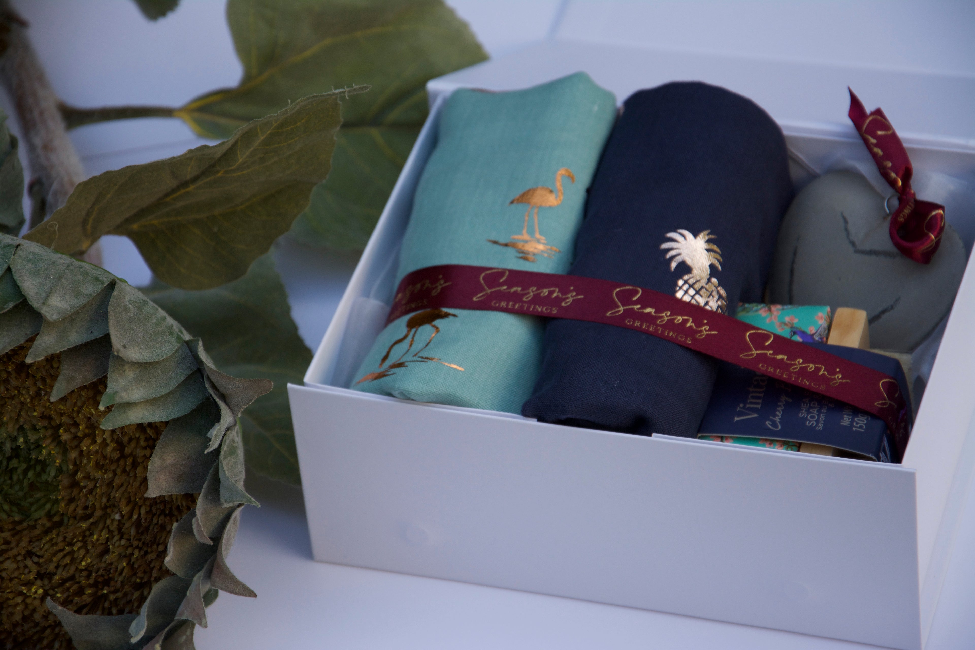 Flamingo Scarf Duo & Luxury Soap – Perfect Christmas Gift Set